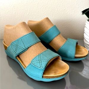 DANSKO  Maddy slip-on wedge Sandals teal turquoise 38